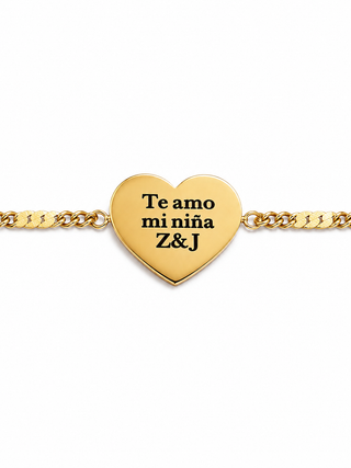 Pulsera personalizada ajustable de corazón