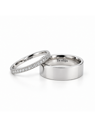 Two pack - Anillos personalizados para parejas (8mm)