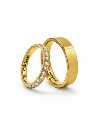 Two pack - Anillos personalizados para parejas (4mm)