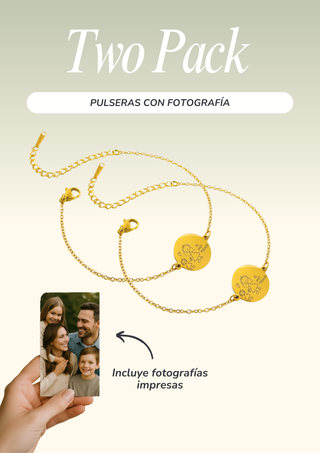 Two pack - 2 Pulseras con fotografía (incluye fotos impresas)