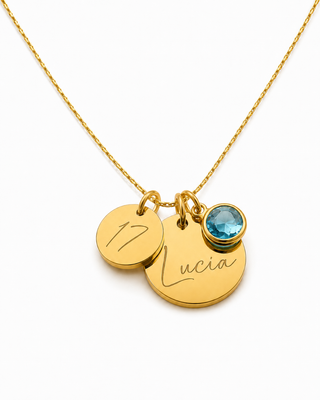 Collar Personalizado con Cristal de Cumpleaños