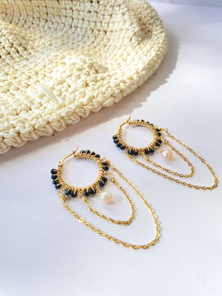 Aretes Helena - negro